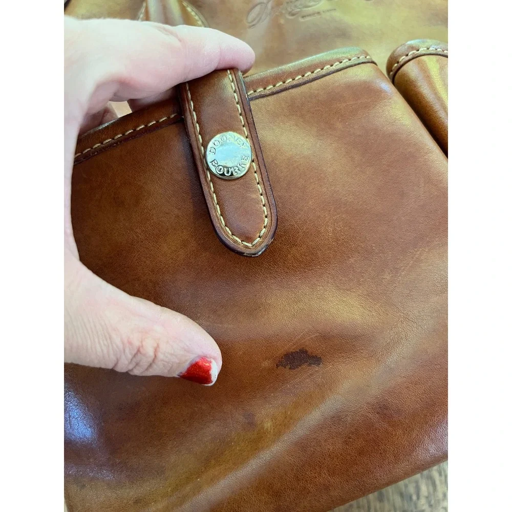 Dooney & Bourke Florentine Vacchetta leather East/West satchel bag w/ crossbody